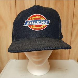 Vtg 90s Dickies Denim Snapback Hat Used